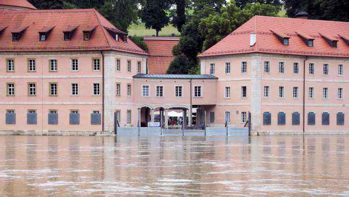 Hochwassermauer im Kloster Weltenburg